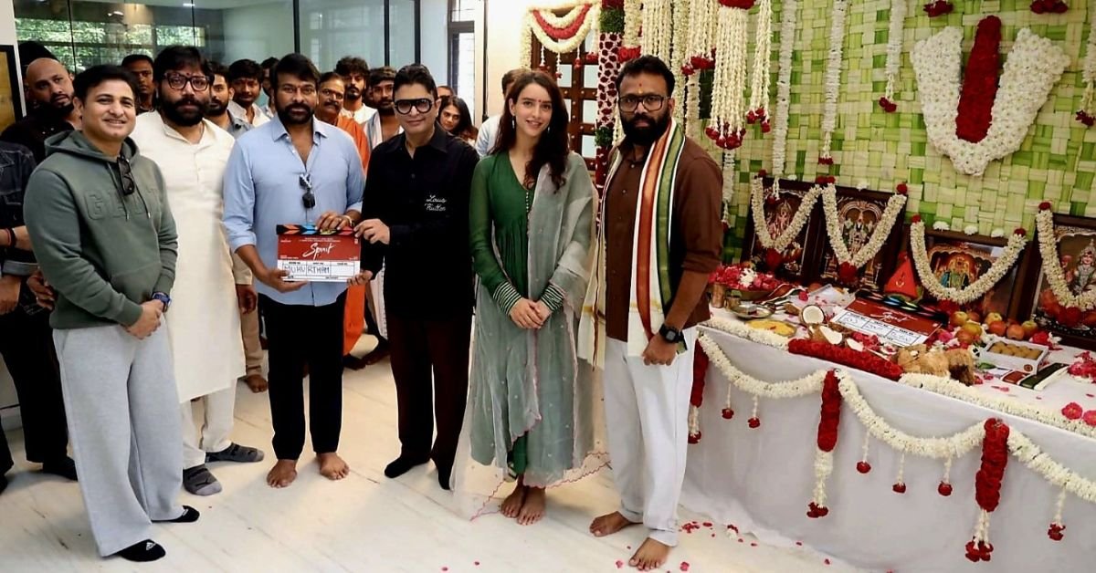 Chiranjeevi Graces Prabhas 'Spirit' Muhurat Ceremony In Hyderabad